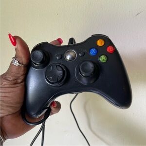 Black Xbox 360 Wired Controller for Gaming for parts not tested